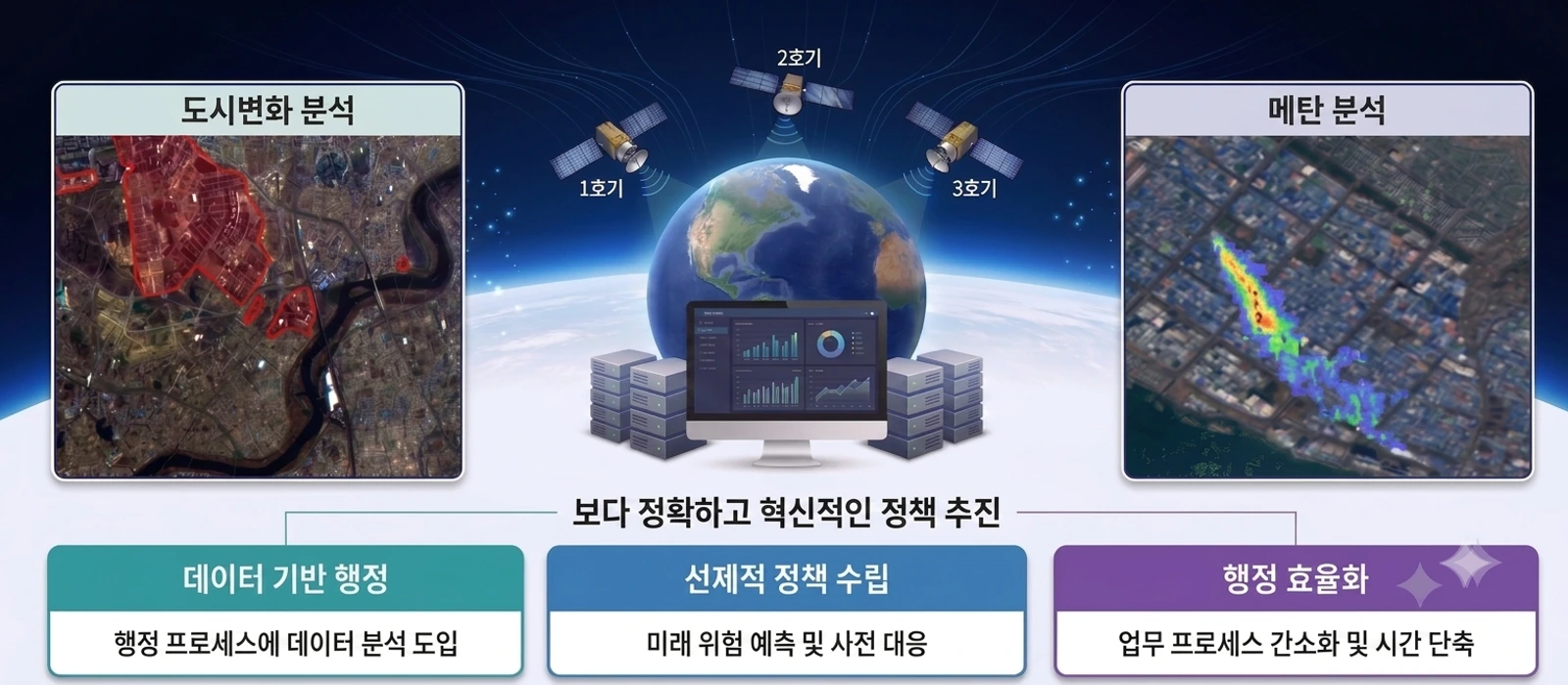 기후위성 관측 기반 데이터 정책 수립 인포그래픽